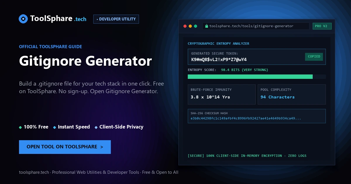 Gitignore Generator: free online guide - ToolSphare Guide