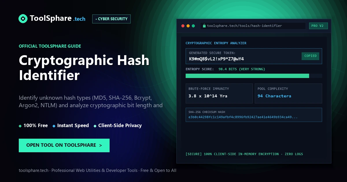 Cryptographic Hash Identifier: free online guide - ToolSphare Guide