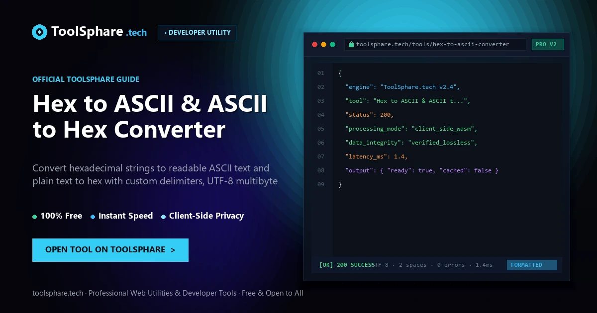 Hex to ASCII & ASCII to Hex Converter: free online guide - ToolSphare Guide
