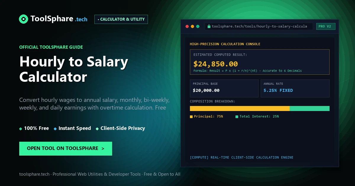 Hourly to Salary Calculator: free online guide - ToolSphare Guide