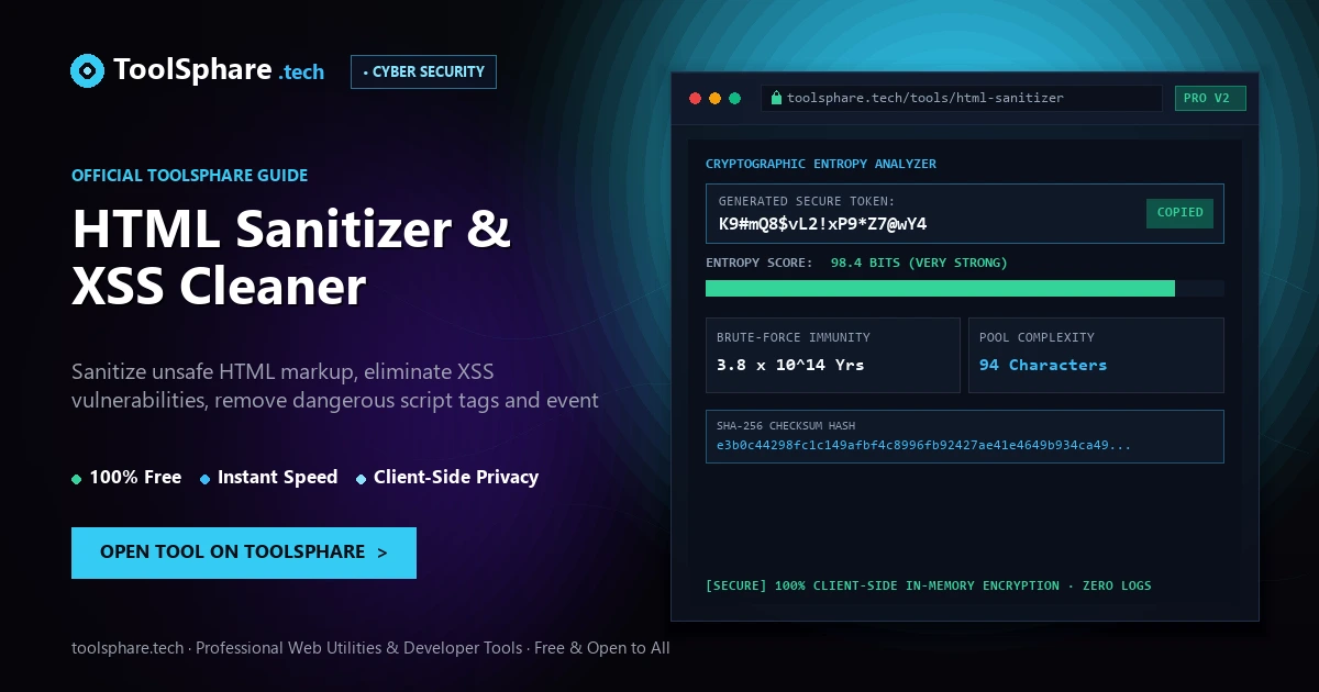 HTML Sanitizer & XSS Cleaner: free online guide - ToolSphare Guide