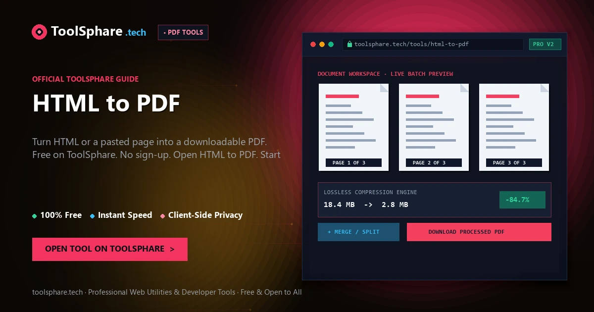 HTML to PDF: free online guide - ToolSphare Guide