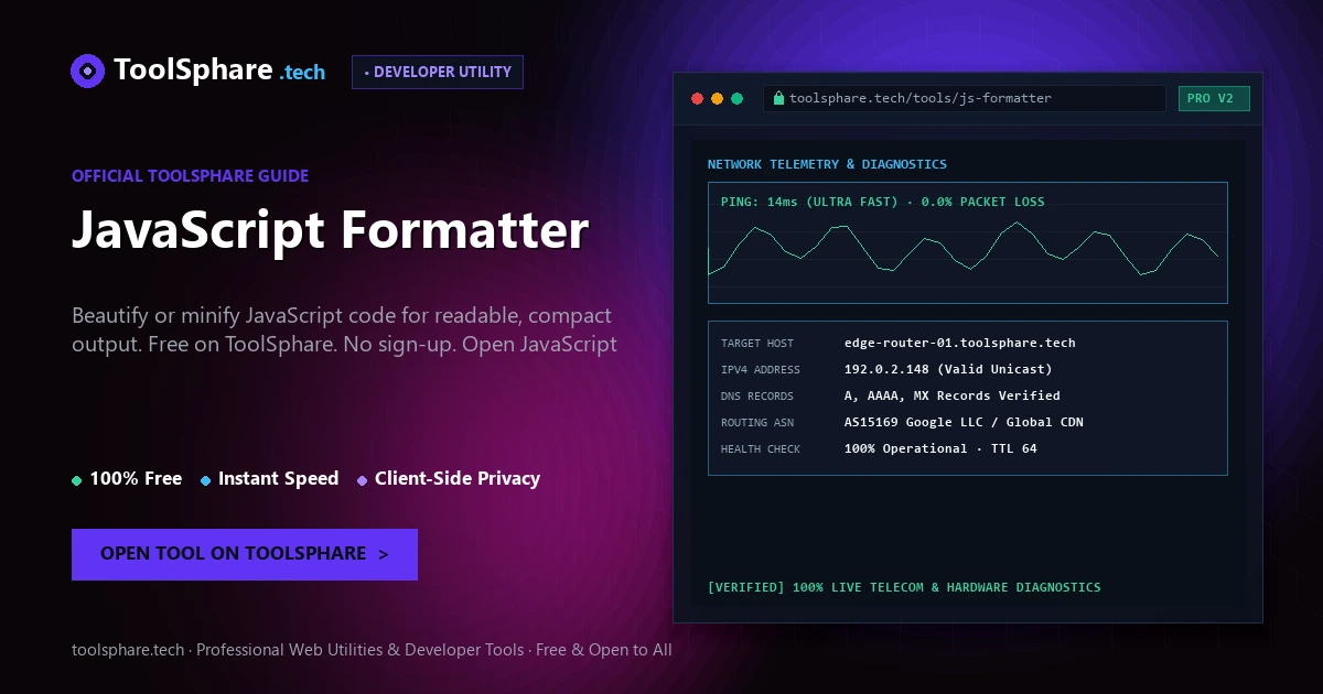 JavaScript Formatter: free online guide - ToolSphare Guide
