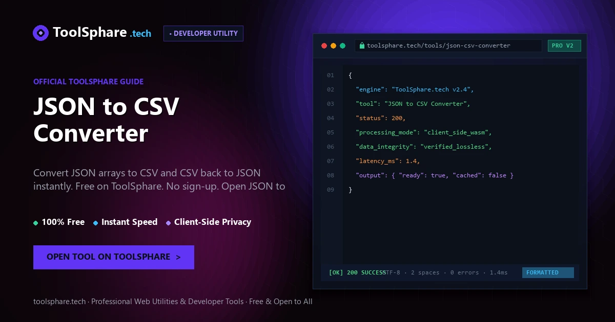 JSON to CSV Converter: free online guide - ToolSphare Guide
