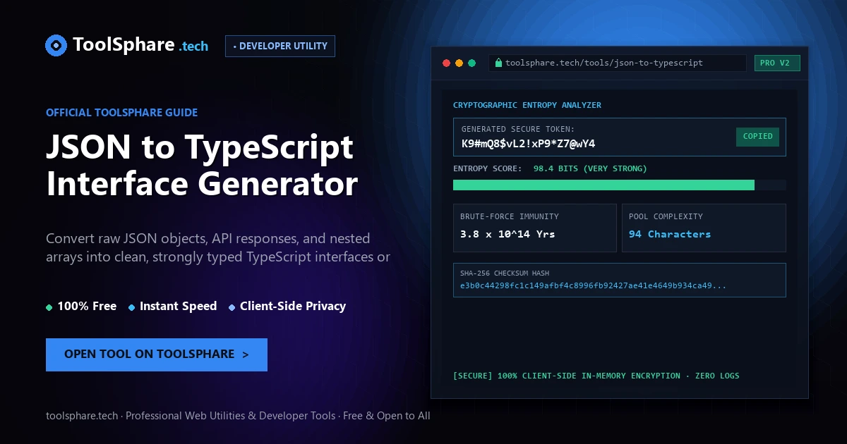 JSON to TypeScript Interface Generator: free online guide - ToolSphare Guide