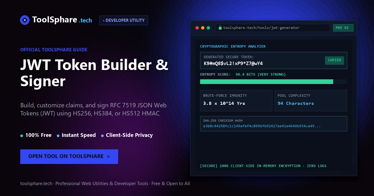 JWT Token Builder & Signer: free online guide - ToolSphare Guide
