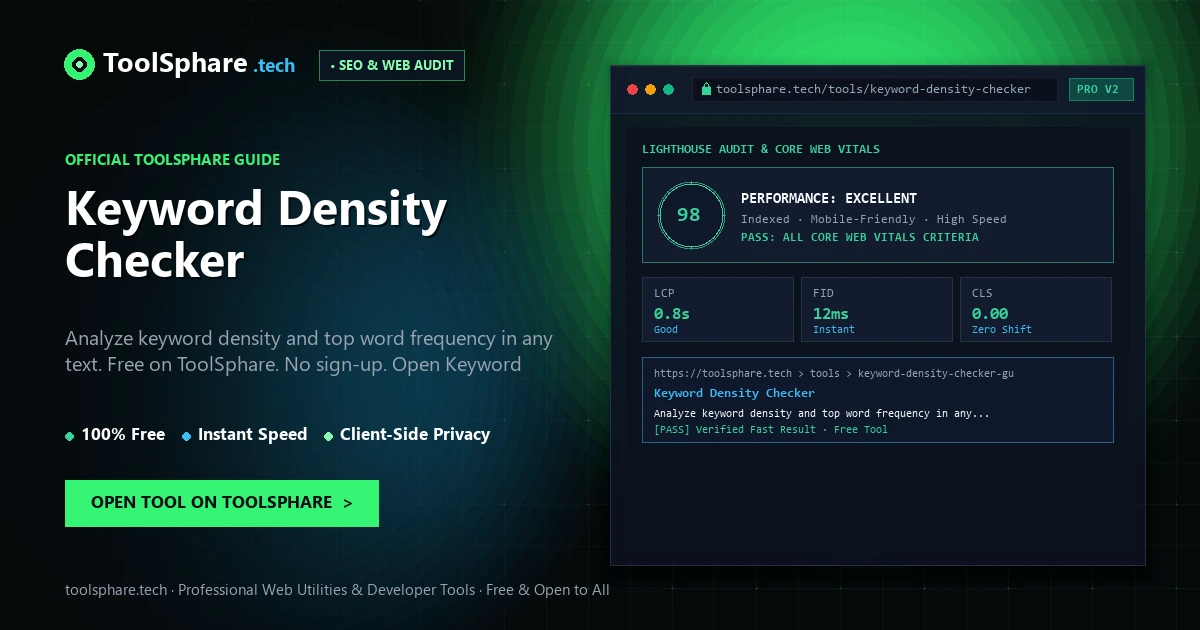 Keyword Density Checker: free online guide - ToolSphare Guide