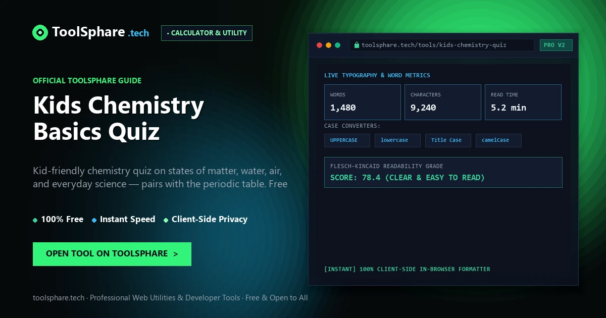 Kids Chemistry Basics Quiz: free online guide - ToolSphare Guide