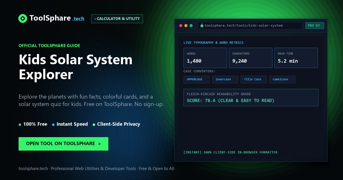 Kids Solar System Explorer: free online guide - ToolSphare Guide