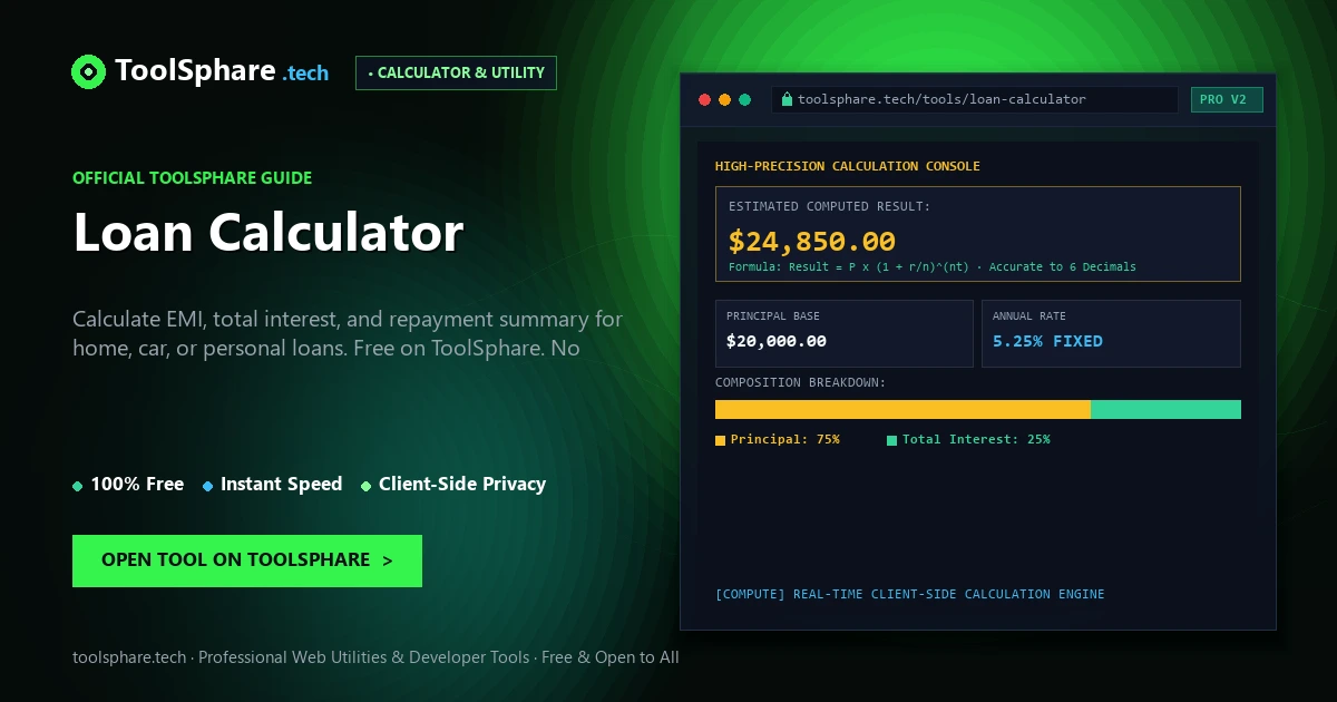 Loan Calculator: free online guide - ToolSphare Guide