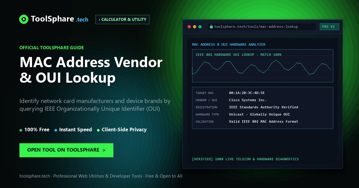 MAC Address Vendor & OUI Lookup: free online guide - ToolSphare Guide