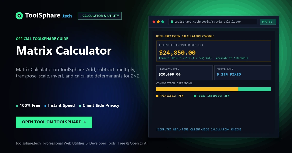Matrix Calculator: free online guide - ToolSphare Guide