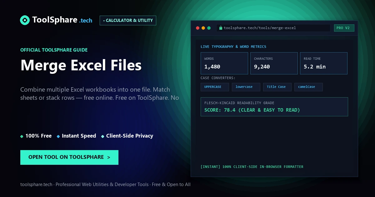 Merge Excel Files: free online guide - ToolSphare Guide