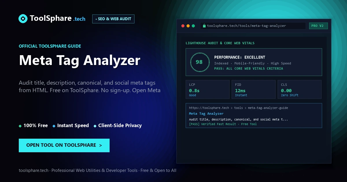 Meta Tag Analyzer: free online guide - ToolSphare Guide