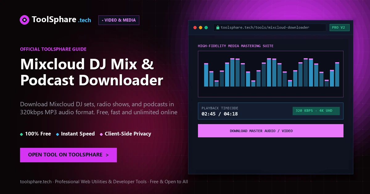 Mixcloud DJ Mix & Podcast Downloader: free online guide - ToolSphare Guide
