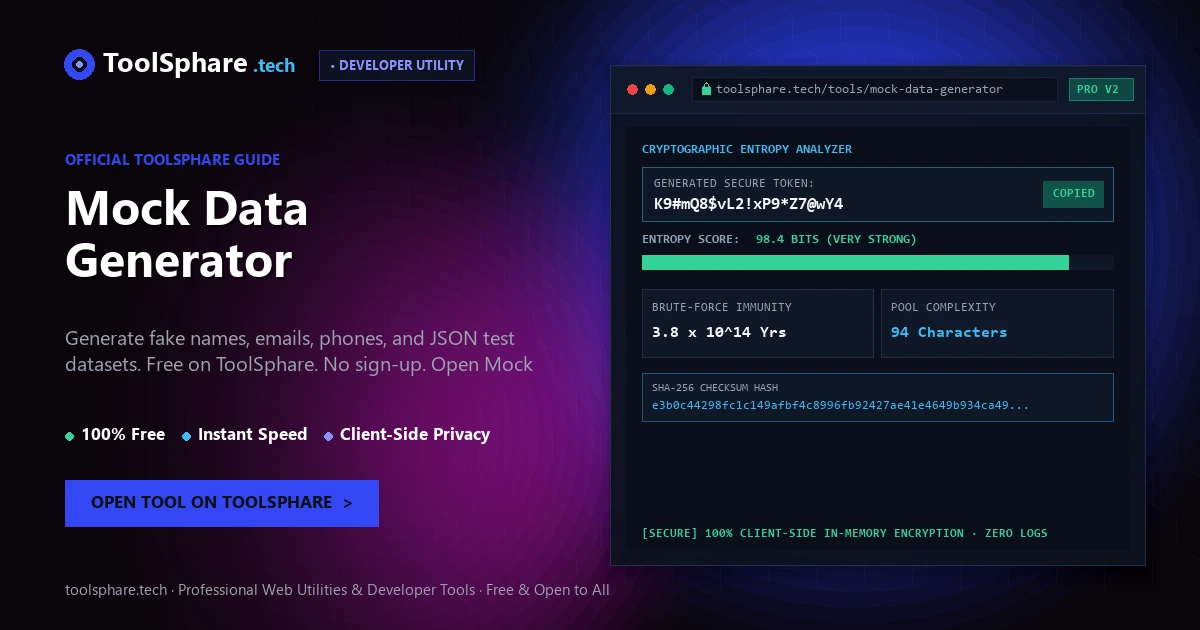 Mock Data Generator: free online guide - ToolSphare Guide