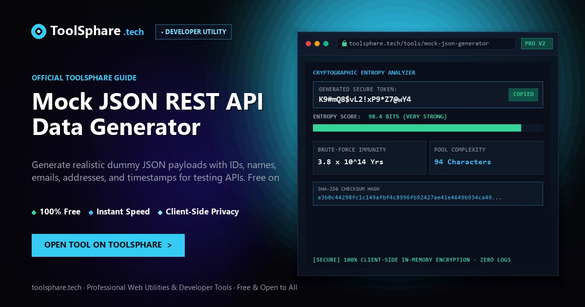 Mock JSON REST API Data Generator: free online guide - ToolSphare Guide