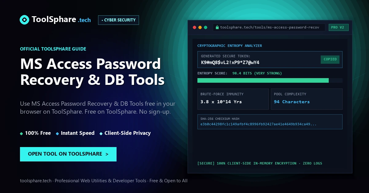 MS Access Password Recovery & DB Tools: free online guide - ToolSphare Guide