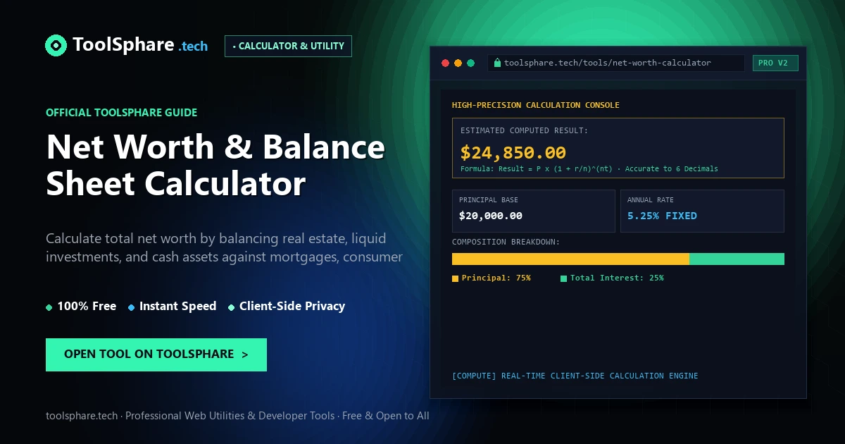 Net Worth & Balance Sheet Calculator: free online guide - ToolSphare Guide