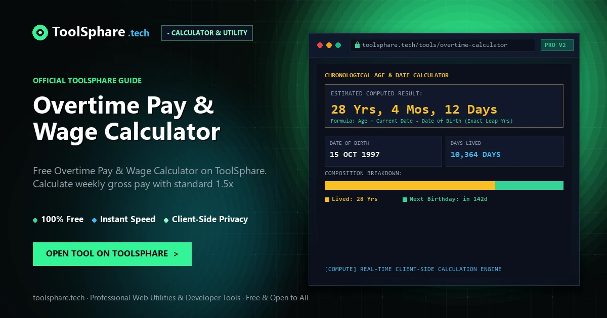 Overtime Pay & Wage Calculator: free online guide - ToolSphare Guide