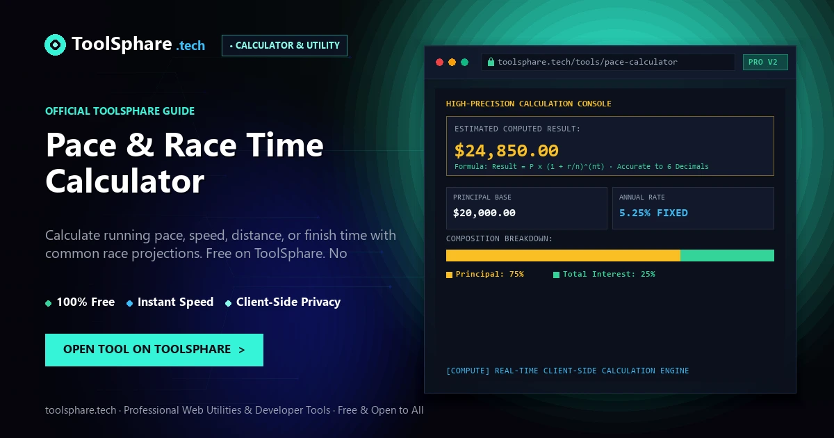 Pace & Race Time Calculator: free online guide - ToolSphare Guide