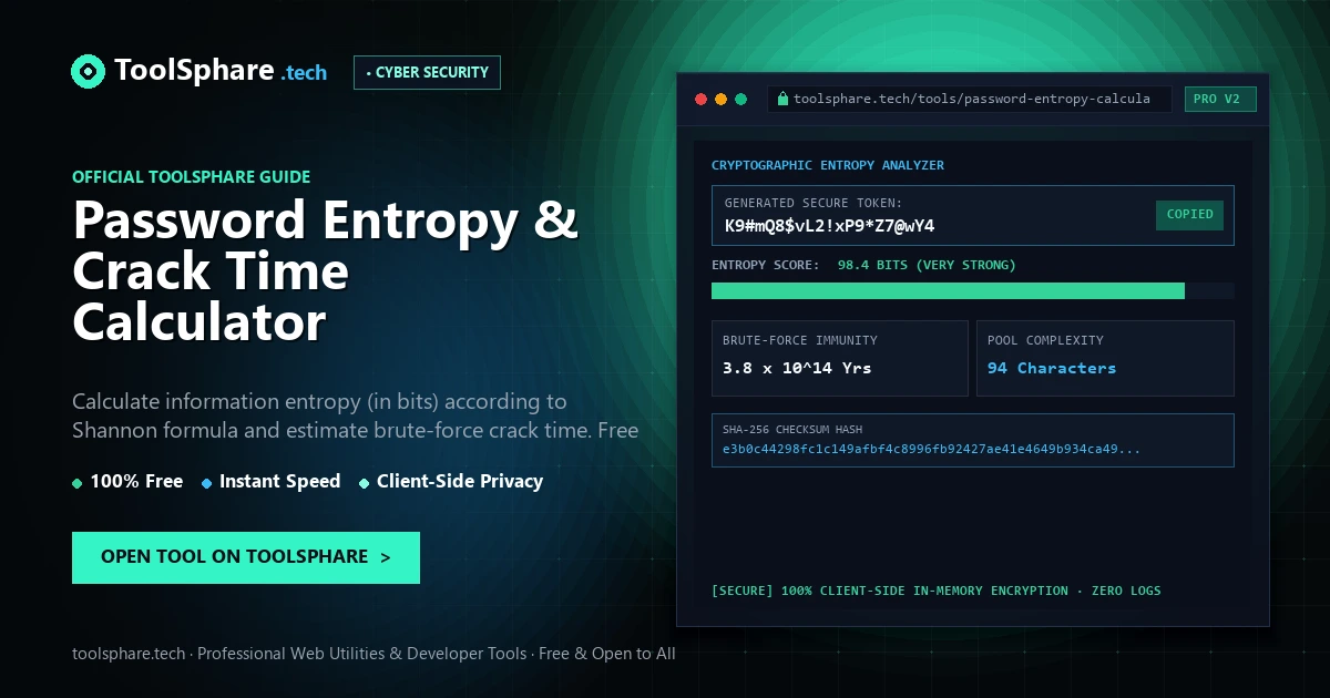 Password Entropy & Crack Time Calculator: free online guide - ToolSphare Guide