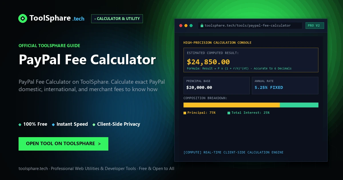 PayPal Fee Calculator: free online guide - ToolSphare Guide