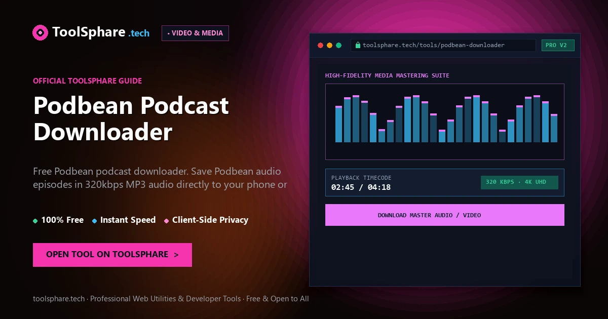 Podbean Podcast Downloader: free online guide - ToolSphare Guide