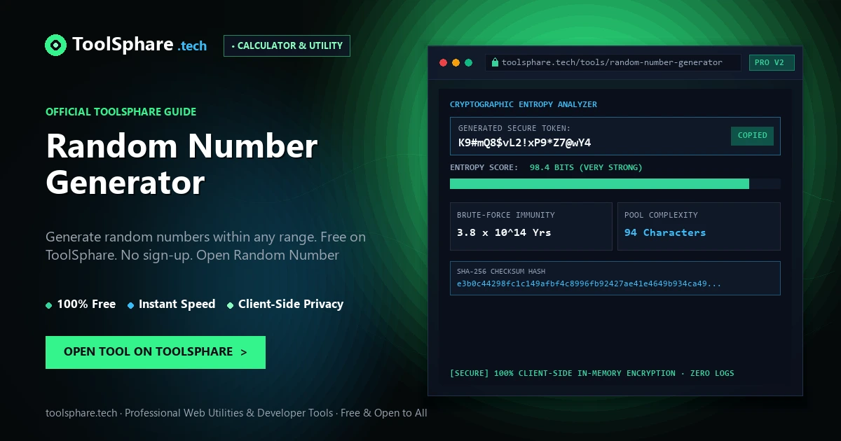 Random Number Generator: free online guide - ToolSphare Guide