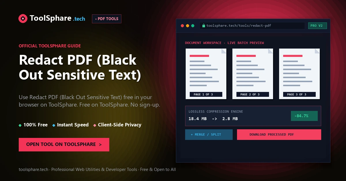 Redact PDF (Black Out Sensitive Text): free online guide - ToolSphare Guide