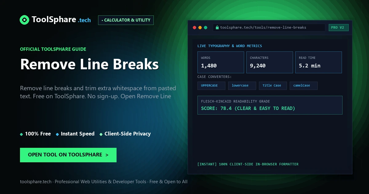 Remove Line Breaks: free online guide - ToolSphare Guide