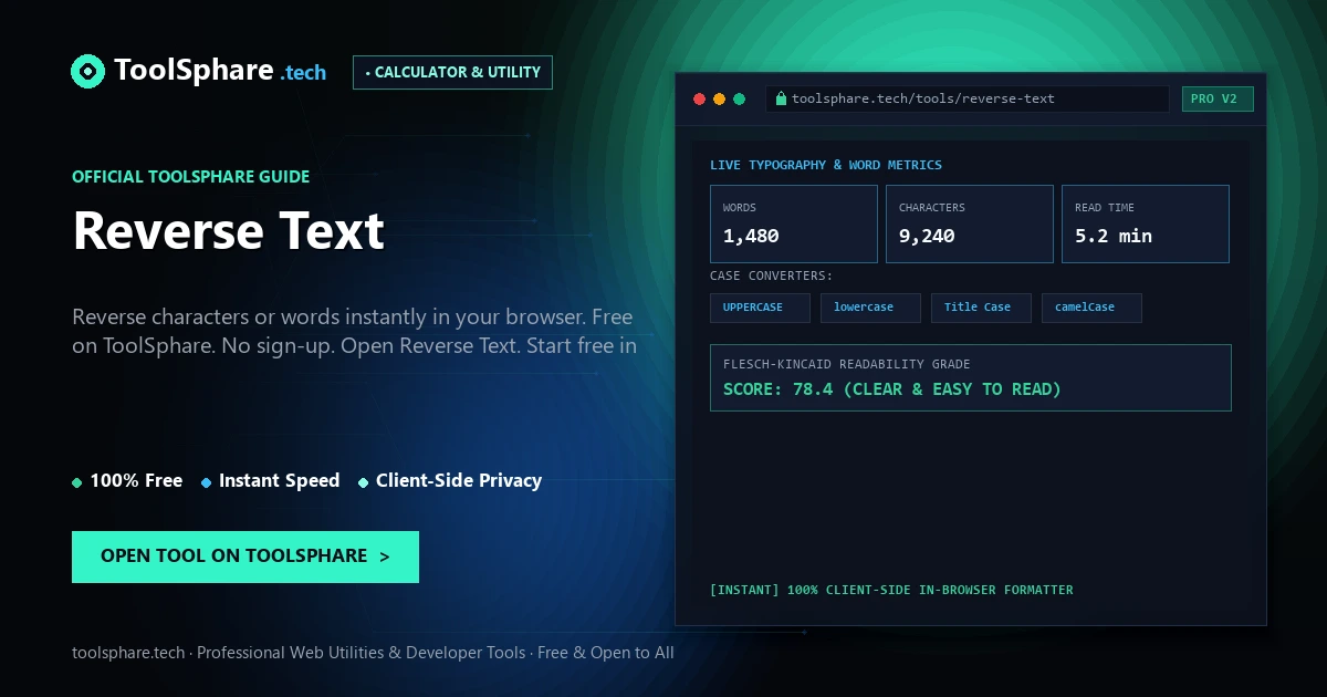Reverse Text: free online guide - ToolSphare Guide