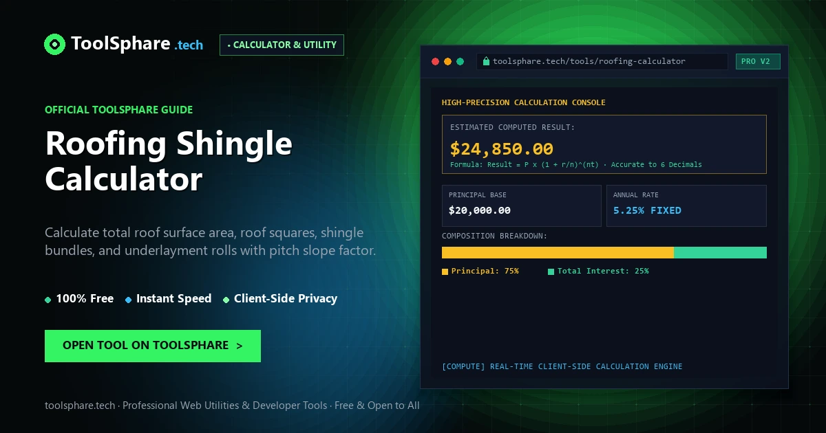 Roofing Shingle Calculator: free online guide - ToolSphare Guide