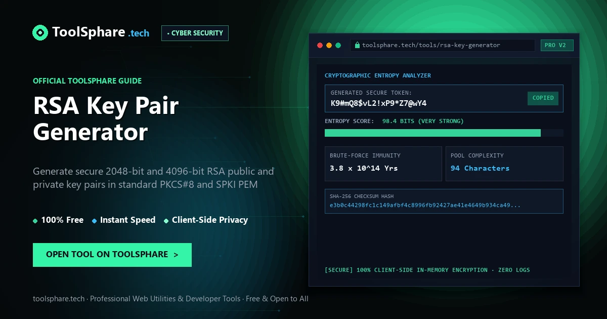 RSA Key Pair Generator (2048/4096-bit): free online guide - ToolSphare Guide