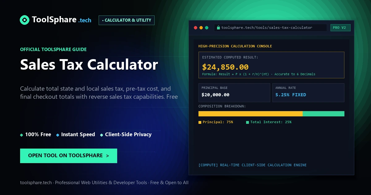 Sales Tax Calculator: free online guide - ToolSphare Guide