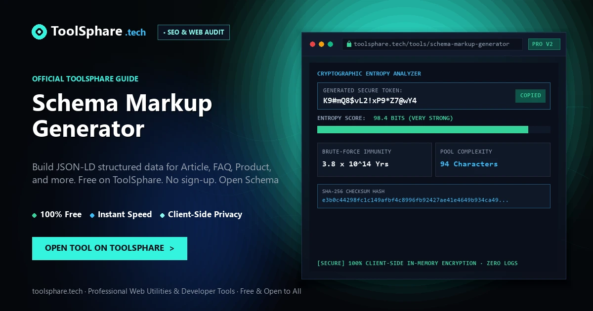 Schema Markup Generator: free online guide - ToolSphare Guide
