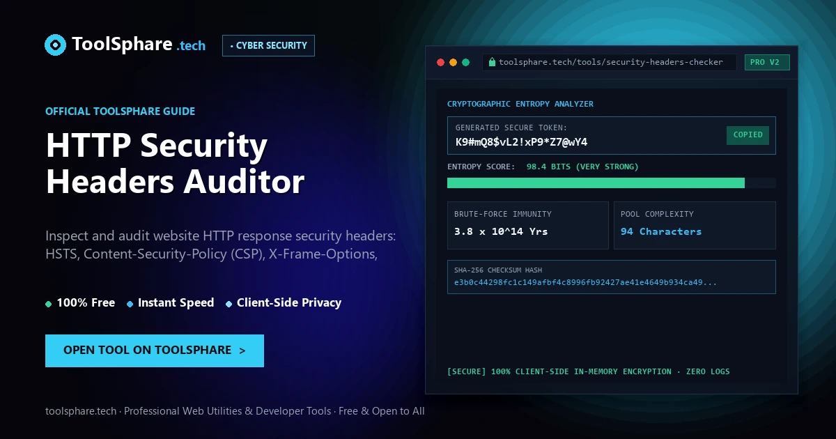 HTTP Security Headers Auditor: free online guide - ToolSphare Guide