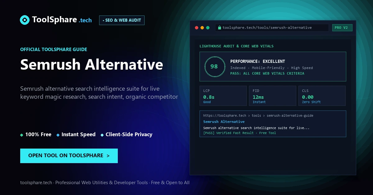 Semrush Alternative: free online guide - ToolSphare Guide