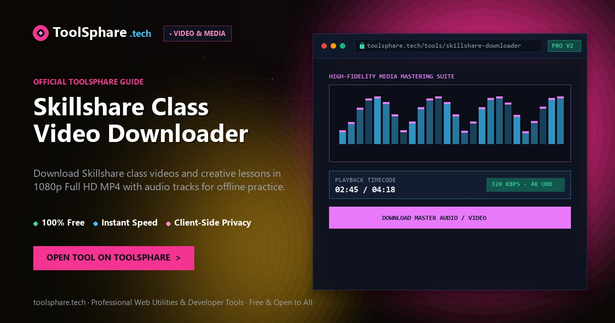Skillshare Class Video Downloader: free online guide - ToolSphare Guide