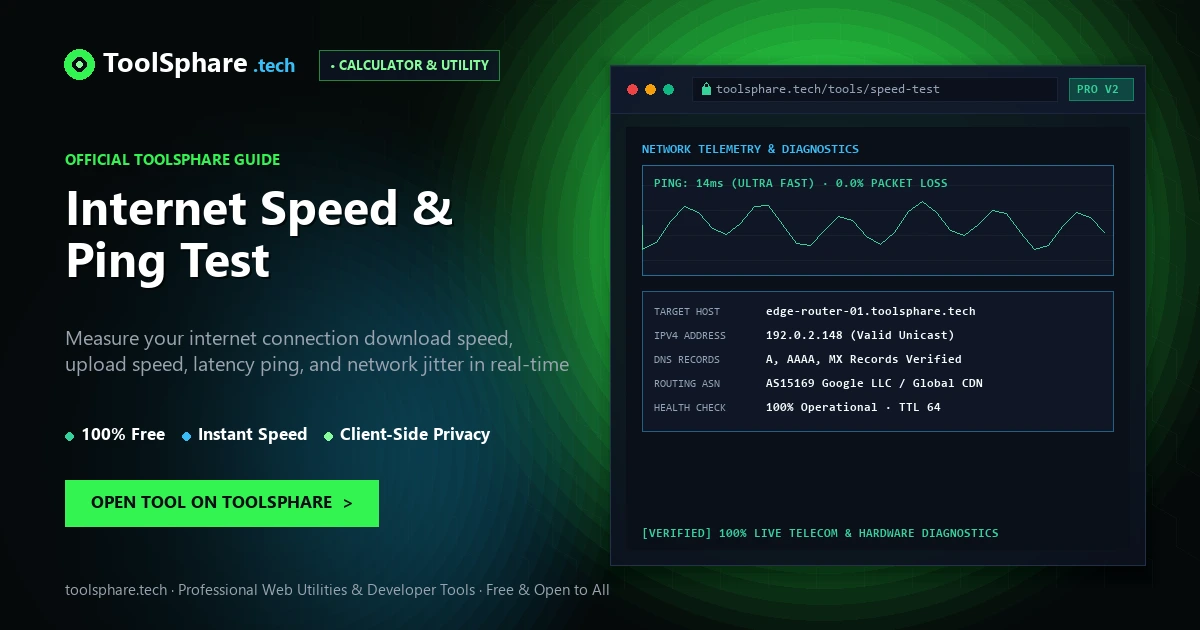 Internet Speed & Ping Test: free online guide - ToolSphare Guide