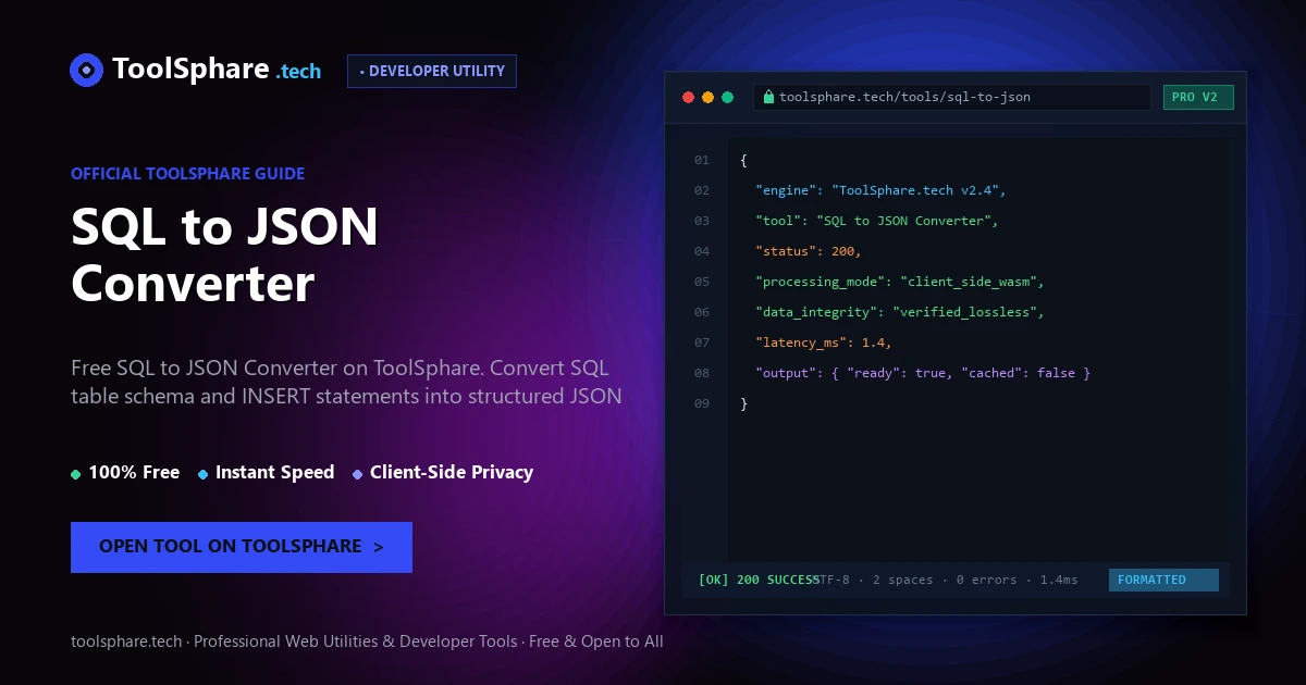 SQL to JSON Converter: free online guide - ToolSphare Guide