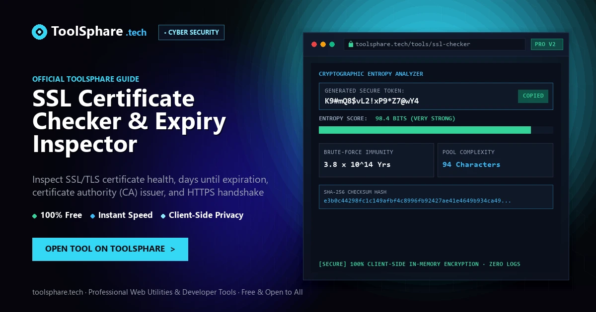 SSL Certificate Checker & Expiry Inspector: free online guide - ToolSphare Guide