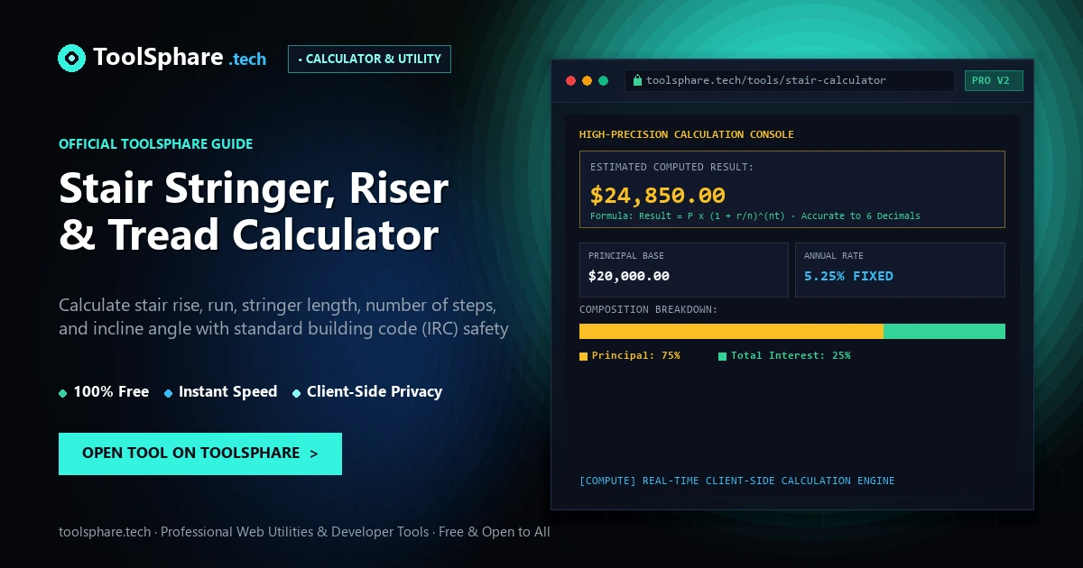 Stair Stringer, Riser & Tread Calculator: free online guide - ToolSphare Guide