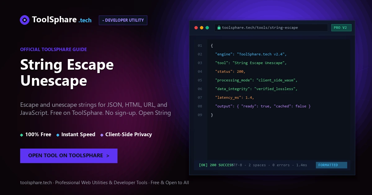 String Escape Unescape: free online guide - ToolSphare Guide