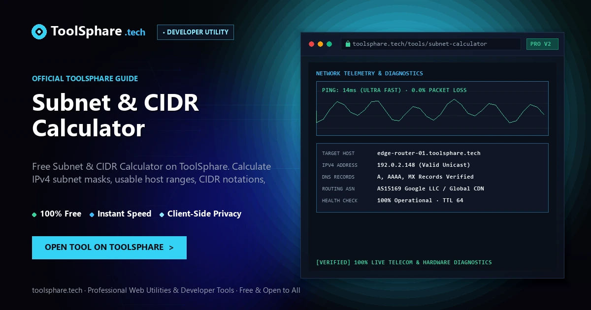 Subnet & CIDR Calculator: free online guide - ToolSphare Guide