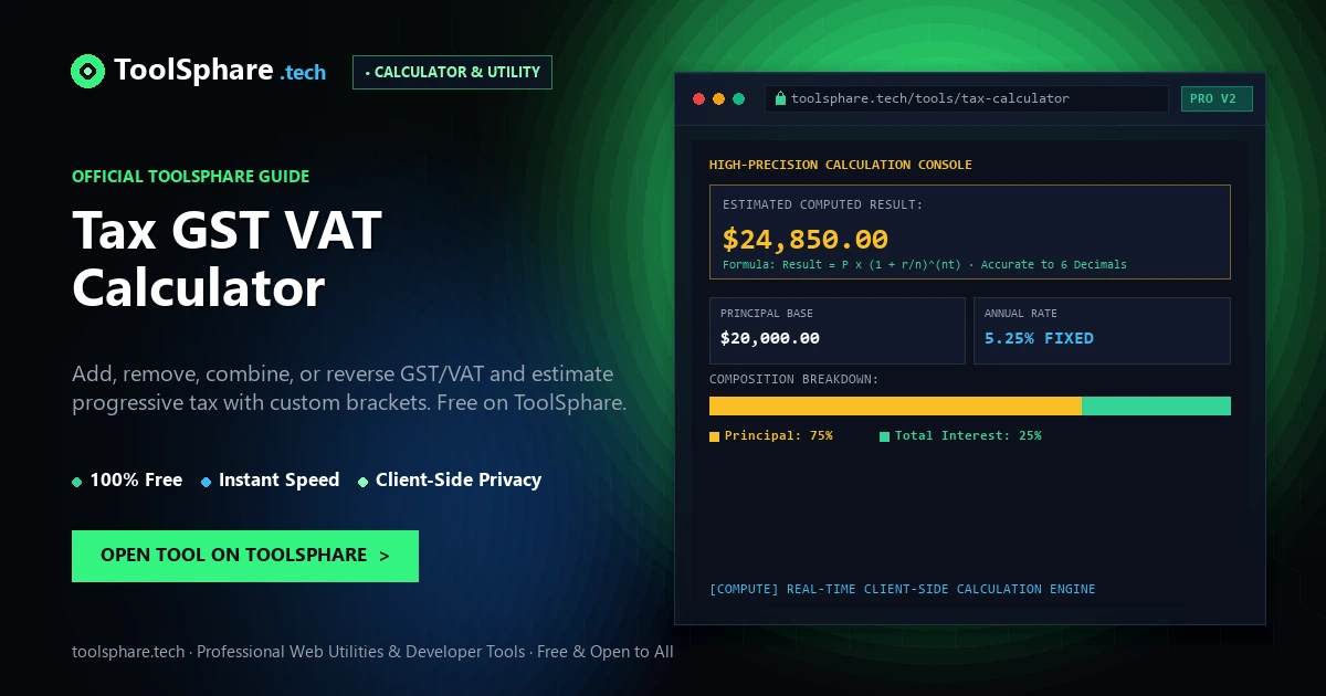 Tax GST VAT Calculator: free online guide - ToolSphare Guide