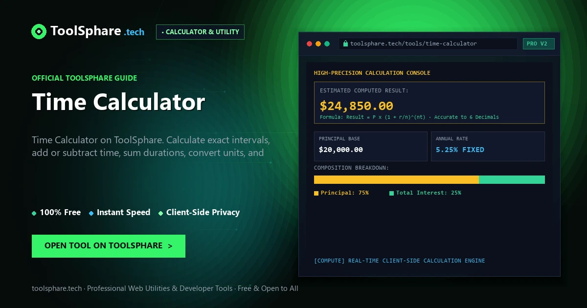 Time Calculator: free online guide - ToolSphare Guide