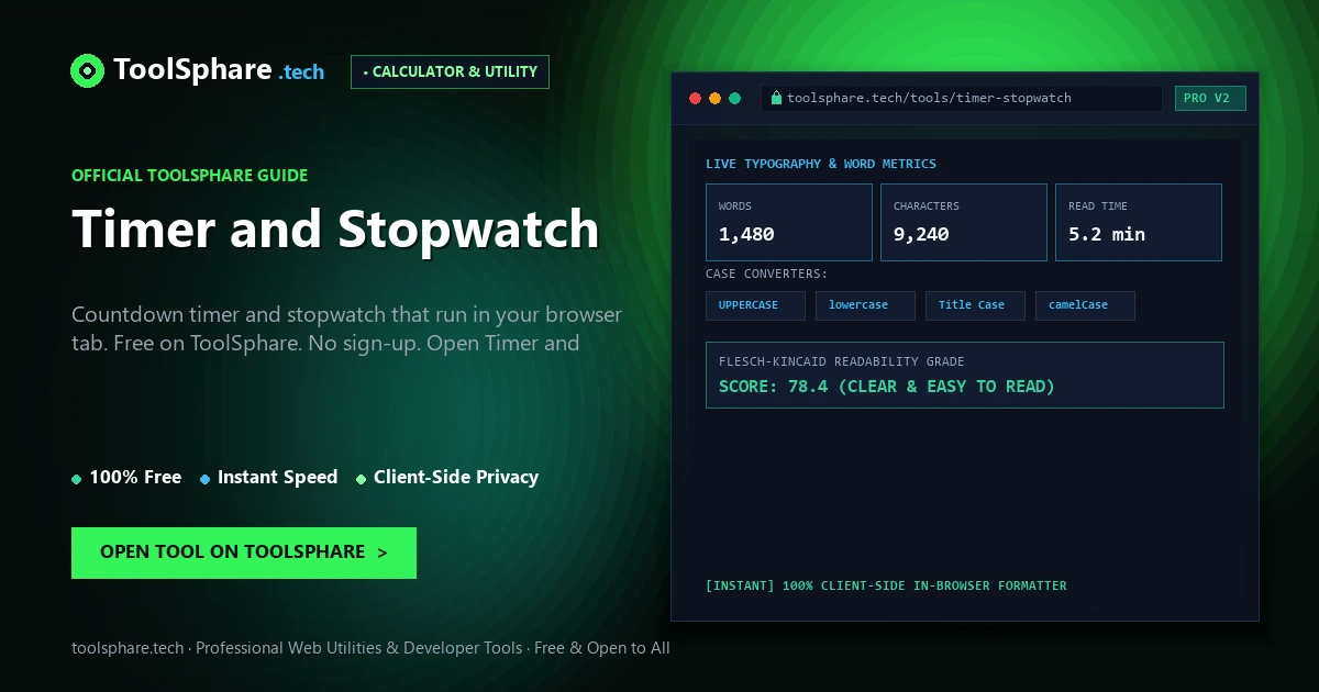 Timer and Stopwatch: free online guide - ToolSphare Guide