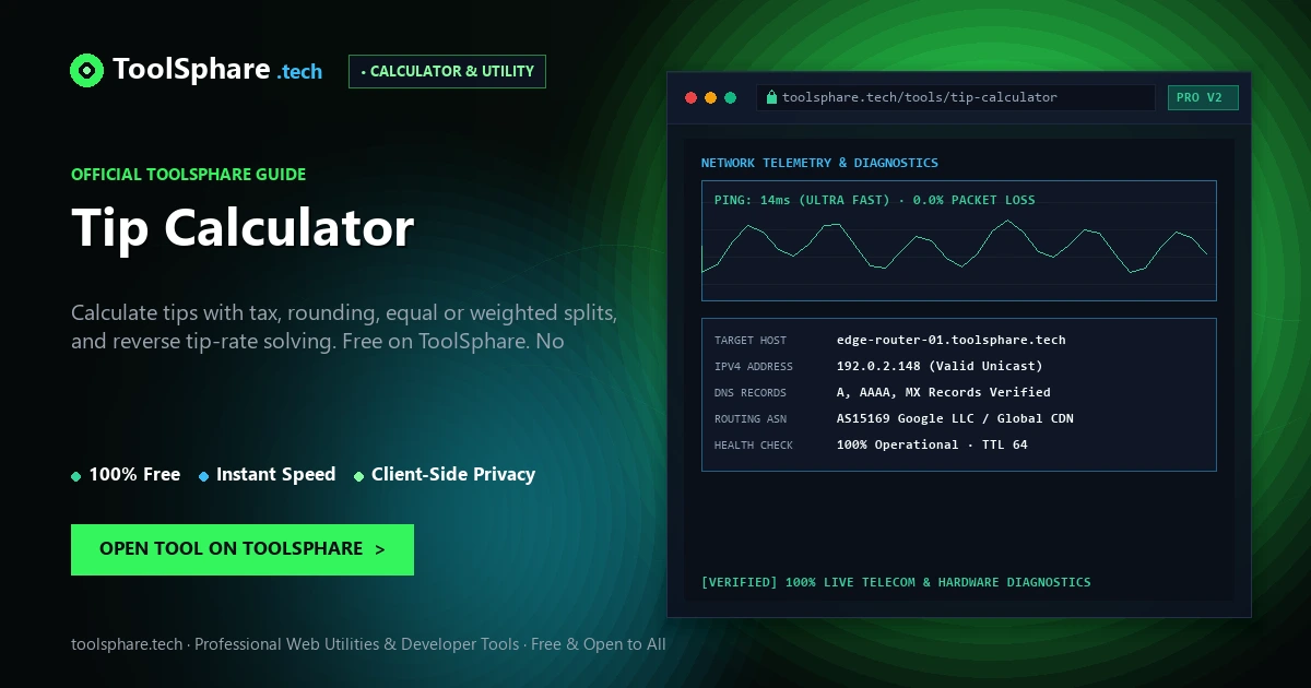 Tip Calculator: free online guide - ToolSphare Guide