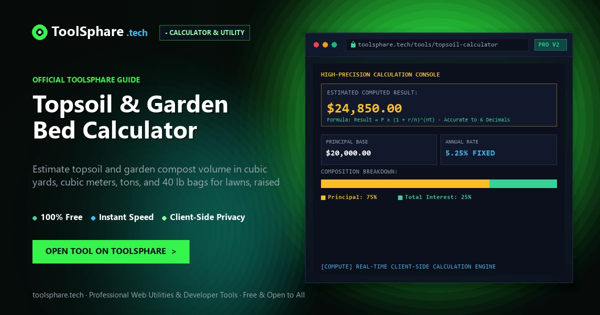 Topsoil & Garden Bed Calculator: free online guide - ToolSphare Guide
